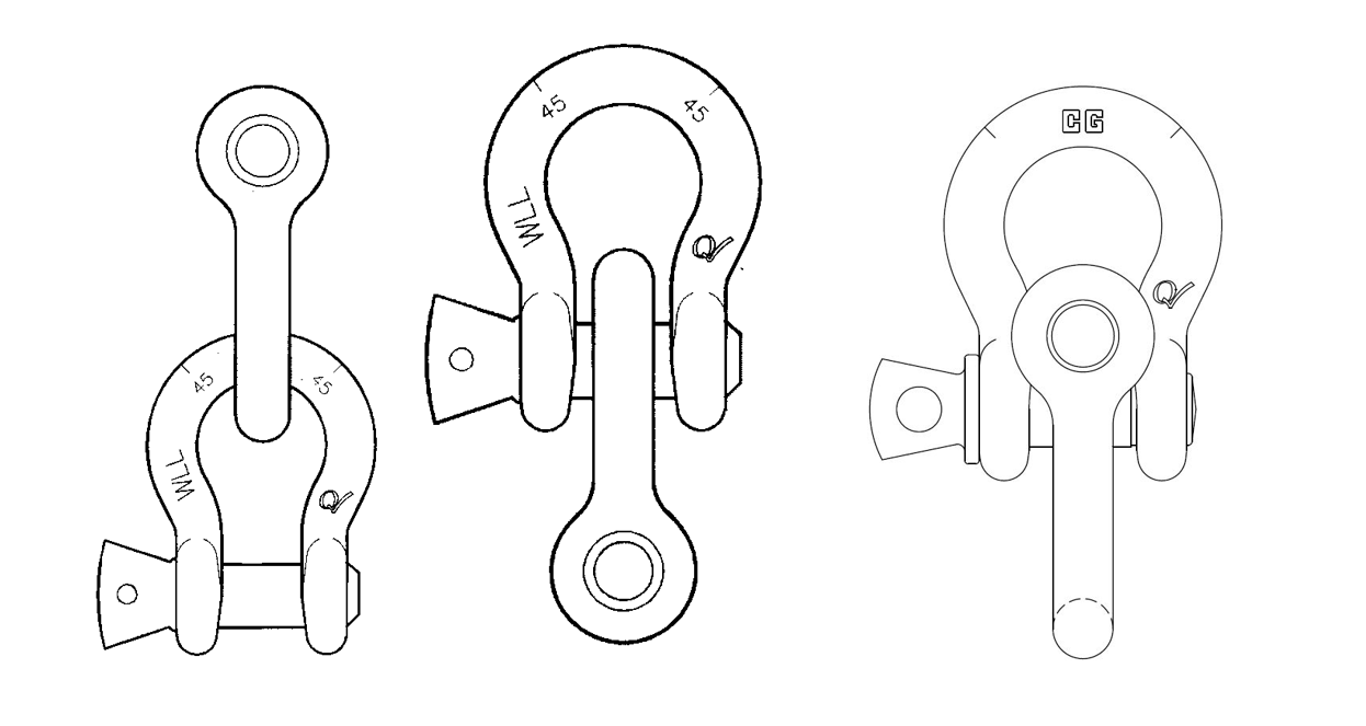 Shackles Drawing Reference Shackle to Shackle